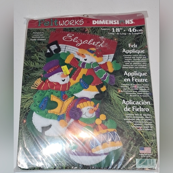 Felt Works Applique by Dimensions Christmas Crafts 2 Piece Set NWT - Picture 5 of 7